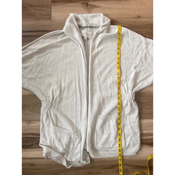 Brochu Walker XS Cotton Cashmere Open Front Cardigan Sweater Roll Tab Sleeve - Picture 5 of 7